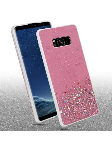 cadorabo Hülle für Samsung Galaxy S8 Glitter in Rosa mit Glitter