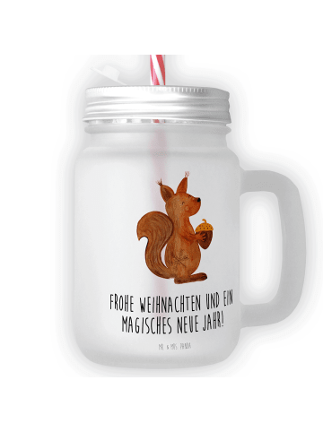 Mr. & Mrs. Panda Glas Eichhörnchen Weihnachten mit Spruch in Transparent