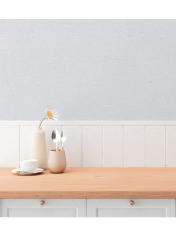 A.S. Création Tapete Nordic Plain in Eisgrau