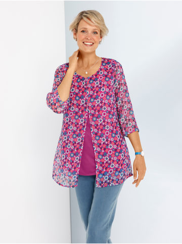 Sieh an! Longbluse in magenta-topas-bedruckt