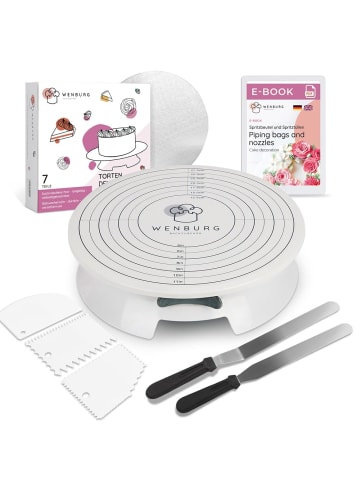 Wenburg Torten-Dekoratiosset mit Kuchenständer Chef Set Weiß