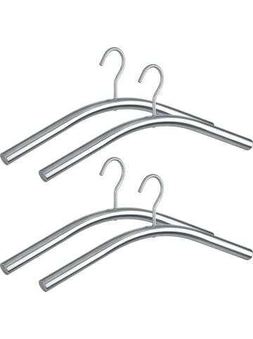 Wenko Kleiderbügel Mod. Dry 4er Set Edelstahl, Kleiderbügel Dry 4er Set Edelstahl in Silber matt