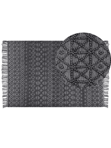 Beliani Kurzflor ALUCRA in Schwarz - (W) 160 x (H) 1 x (L) 230 cm