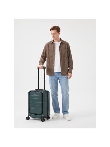 Police London 4 Rollen Kabinentrolley 55 cm Laptopfach mit Dehnfalte petrol