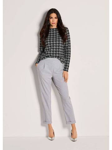 MADELEINE Elastische Bundfaltenhose, 7/8-Länge in grau / melange