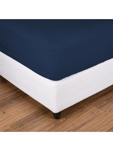 NAUTICA HOME Nautica Home Jersey Spannbettlaken, 140x200 cm in MARINEBLAU