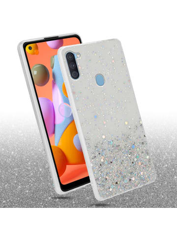 cadorabo Hülle für Samsung Galaxy A11 / M11 Glitter in Transparent mit Glitter