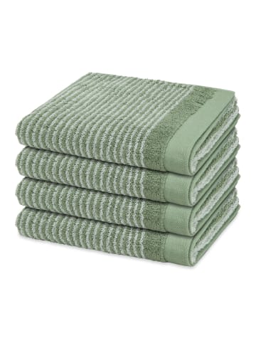 Ross 4 X Handtuch im Set Stripes in Grün