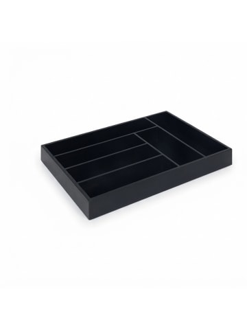 relaxdays Besteckkasten in Schwarz - (B)35,5 x (H)5 x (T)25,5 cm
