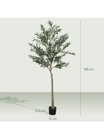 HOMCOM Künstliche Pflanze-15L x 15B x 180H cm-Grün