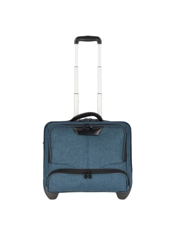 Dermata 2 Rollen Businesstrolley 41 cm Laptopfach in blau