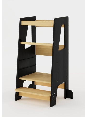 Sämann Sämann Lernturm Steppy Höhenverstellbar Montessori Kippschutz schwarz/natur