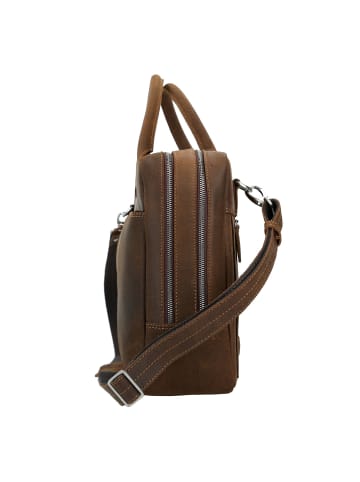 Plevier coventry Aktentasche Leder 41 cm Laptopfach dunkelbraun
