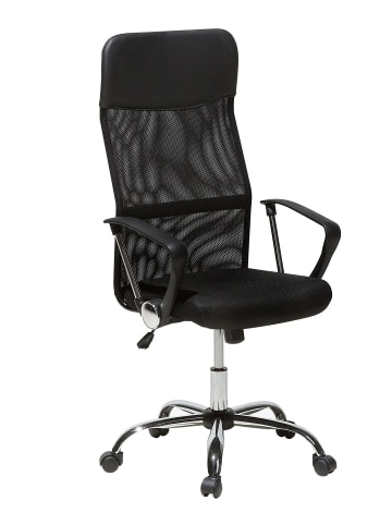 Beliani Bürostuhl DESIGN in Schwarz/Silber - (W) 50 x (H) 117 x (L) 49 cm