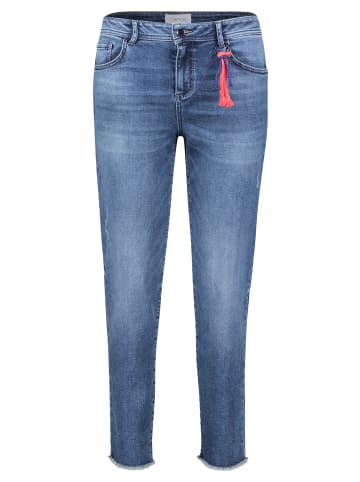 CARTOON Used Look-Jeans mit verkürztem Bein in Blue Used Denim