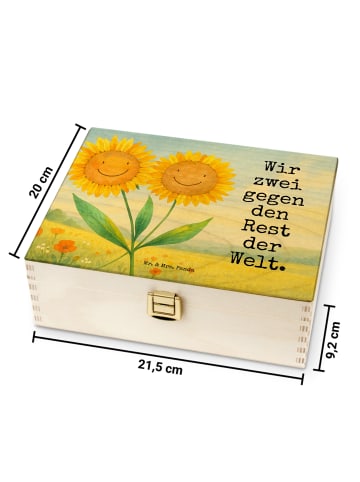 Mr. & Mrs. Panda Teedose Blume Sonnenblume Design mit Spruch in Weiß