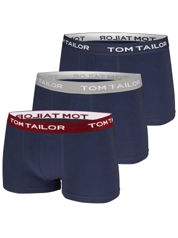 Tom Tailor Boxershorts 3er Pack in Navy / Farbiger Bund