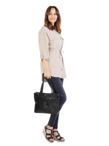 SPIKES & SPARROW Shopper echt Leder in schwarz