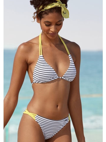 Venice Beach Triangel-Bikini-Top in schwarz-weiß-limette