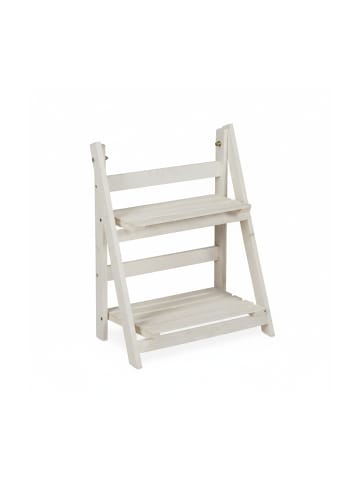 relaxdays Blumentreppe in Weiß - (B)41 x (H)51 x (T)25 cm