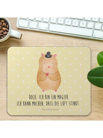 Mr. & Mrs. Panda Mauspad Hamster Hut mit Spruch in Gelb Pastell