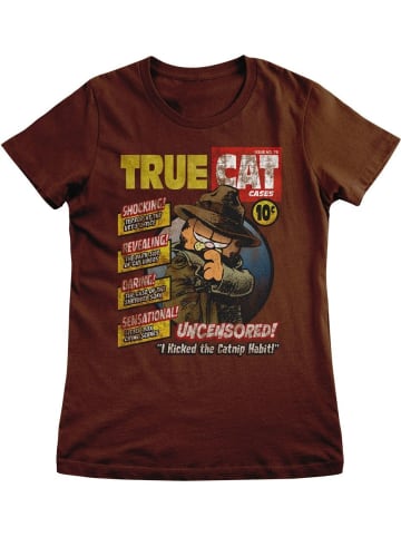 Garfield Shirt "True Cat Cases Cover Girly Tee" in Braun