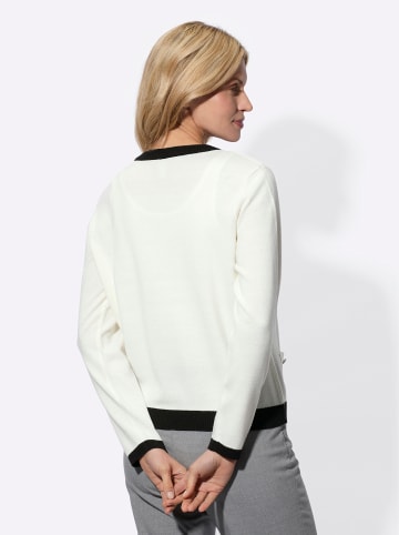 Sieh an! Strickjacke in ecru-schwarz