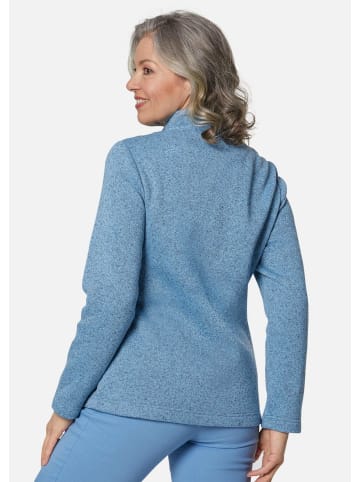 GOLDNER Strick-Fleecejacke Kuschelweiche Strickfleece-Jacke in pazifikblau / melange