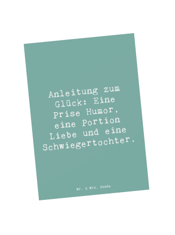 Mr. & Mrs. Panda Grußkarte Spruch Humor Liebe Schwiegertochter m... in Meeresbrise