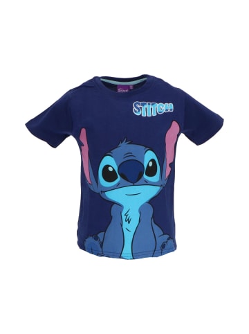 Lilo & Stitch Lilo & Stitch Kinder T-Shirt mit Print aus Baumwolle kurzarm in Dunkelblau