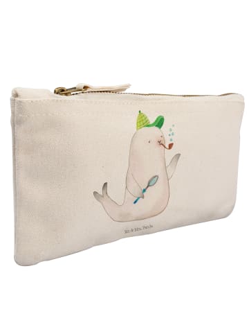 Mr. & Mrs. Panda Kulturbeutel Robbe Sherlock ohne Spruch in Weiß