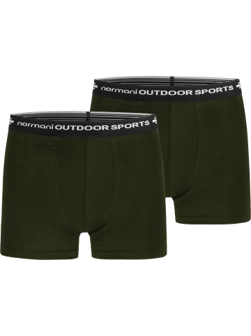 Normani Outdoor Sports 2er Pack Herren Merino Boxershorts Unterhose in Grün