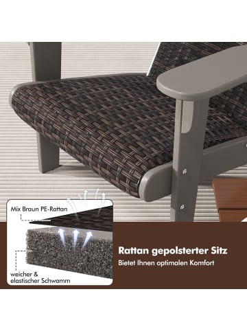 COSTWAY Adirondack Stuhl HDPE in Grau