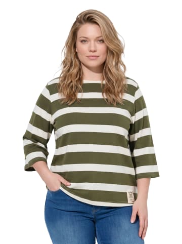 Ulla Popken Sweatshirt in dunkel khaki