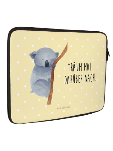 Mr. & Mrs. Panda Notebook Tasche Koalabär mit Spruch in Gelb Pastell