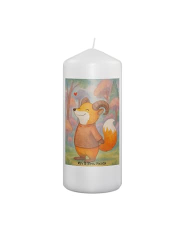 Mr. & Mrs. Panda Kerze Widder Astologie Design ohne Spruch in Weiß