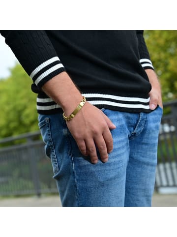 Adeliás Unisex Armband – Panzerarmband aus Edelstahl 21 cm in gold
