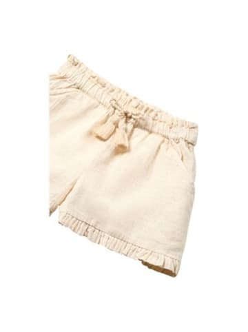 Mayoral Shorts mit Leinenanteil Rüschen in Beige