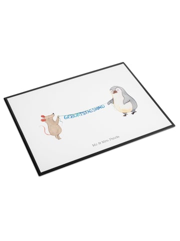 Mr. & Mrs. Panda Schreibtischunterlage Maus Pinguin Geburtstag o... in Weiß