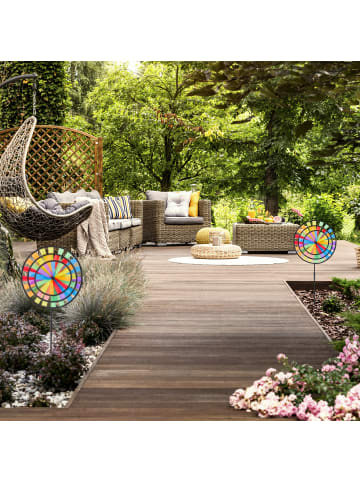 2 x Windrad "Regenbogen" in Bunt - (B)35 x (H)72 x (T)15 cm