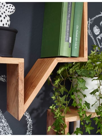 KADIMA DESIGN 2er Set Wandregale MUMBAI Massivholz Holzregal Landhaus-Stil in Akazie