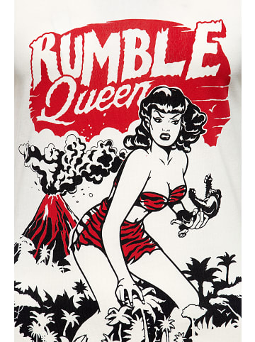 Queen Kerosin Queen Kerosin QUEEN KEROSIN T-Shirt im Vintage Look Rumble Queen in offwhite
