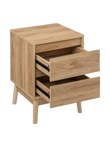 5five Simply Smart Nachtkommode ABANA, 2 Schubladen in Braun, 40 x 40 x 56 cm