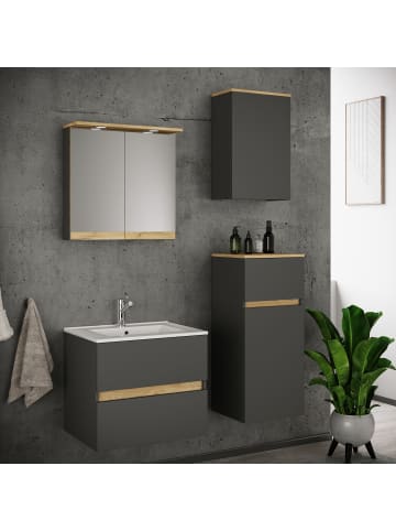 VCM  5 tlg. Badmöbel-Set mit Waschbecken Cosila-I 61 cm in Anthrazit