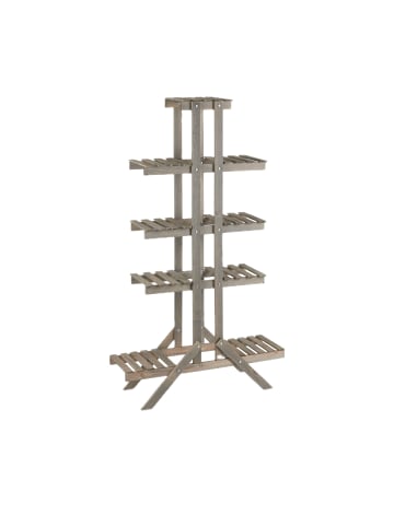 relaxdays Blumentreppe in Grau - (B)83x (H)142 x (T)25 cm