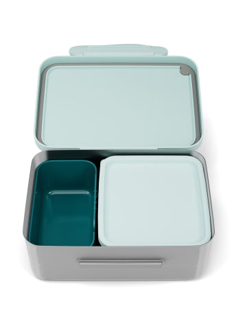 Ergobag Edelstahl Brotdose Blumen in blau