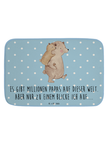 Mr. & Mrs. Panda Badläufer Papa Bär mit Spruch in Blau Pastell