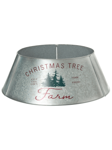Beliani Weihnachtsbaumkragen ROVANIEMI in Silber - (W) 65 x (H) 25 x (L) 65 cm