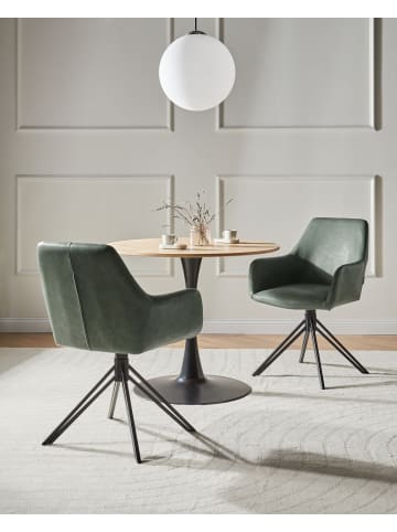 Beliani 2er-Set Esszimmerstuhl SANSARC in Grün/Schwarz