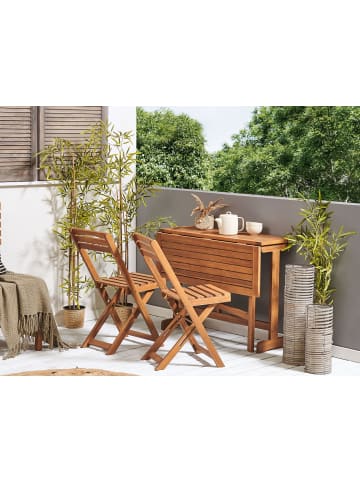 Beliani 3-tlg Bistro Set LENOLA in Braun